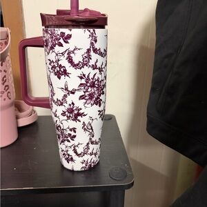 Floral Insulated Travel Mug with Handle